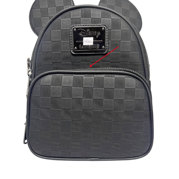 Loungefly Disney Mickey Checkered Texture Convertible Mini DEFECTIVE #430