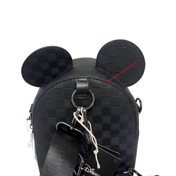 Loungefly Disney Mickey Checkered Texture Convertible Mini DEFECTIVE #430