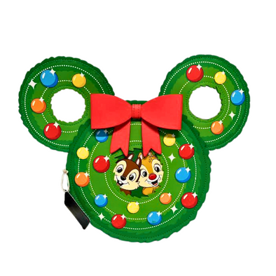 Loungefly Disney Chip and Dale Holiday Wreath Crossbody DEFECTIVE #463