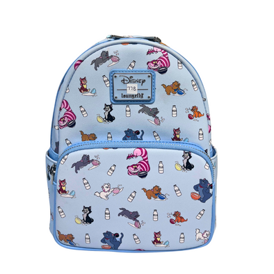 Modern Pinup Exclusive Loungefly Disney Cats AOP Mini Backpack DEFECTIVE #778