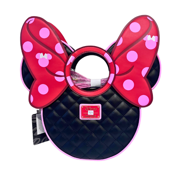 Loungefly Disney Minnie Mouse Quilted Bow Head Crossbody DEFECTIVE #729