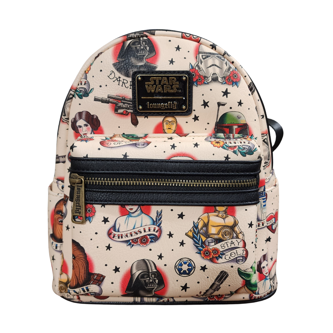 disney tattoo mini backpack Loungefly Star Wars Cream Tattoo Mini DEFECTIVES – Modern Pinup