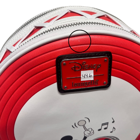 Loungefly Disney D100 Mickey Mouseketeers Earholder Drum Crossbody DEFECTIVE #446