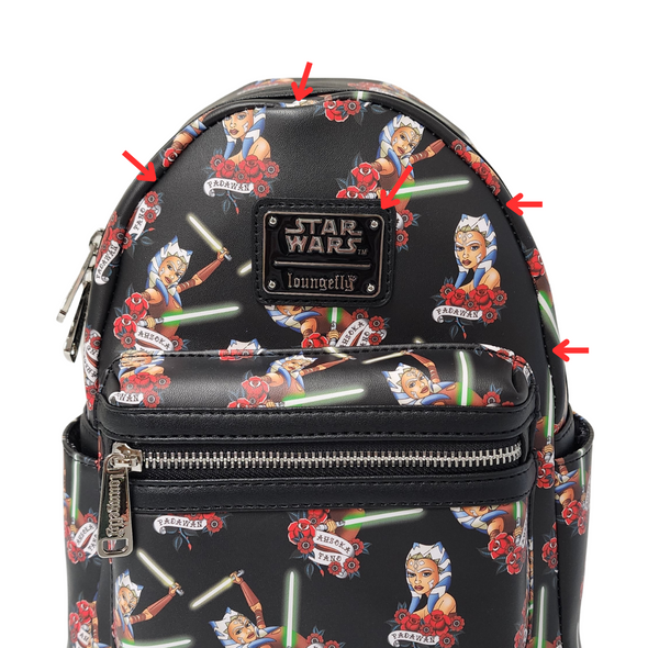 Modern Pinup Exclusive Loungefly Star Wars Ahsoka AOP Mini Backpack DEFECTIVES