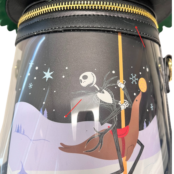 Loungefly Disney Nightmare Before Christmas Spinning Carousel Christmas Town Crossbody DEFECTIVE #415