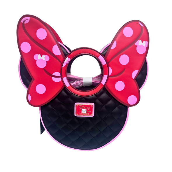 Loungefly Disney Minnie Mouse Quilted Bow Head Crossbody DEFECTIVE #737