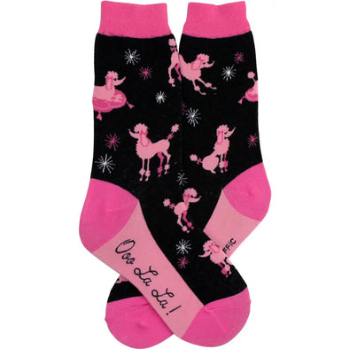 Foot Traffic Women's Pink Poodle Socks