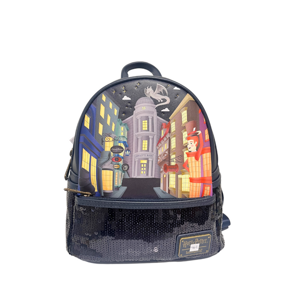 Loungefly Harry Potter Diagon Alley Sequin Mini Backpack DEFECTIVE #462