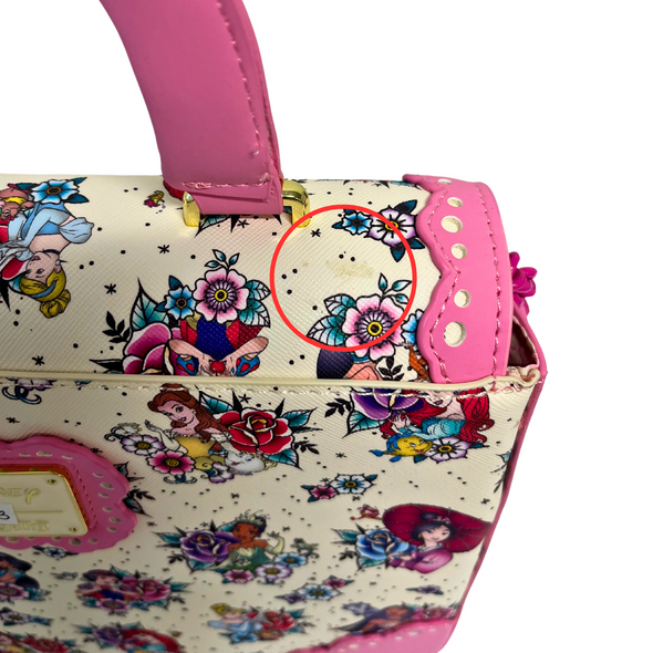 Loungefly Disney Princess Tattoo AOP Crossbody DEFECTIVE #173