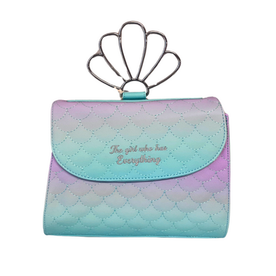 Loungefly Disney The Little Mermaid Ombre Scales Shell Handle Crossbody DEFECTIVE #731