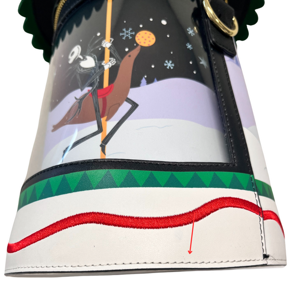 Loungefly Disney Nightmare Before Christmas Spinning Carousel Christmas Town Crossbody DEFECTIVE #415