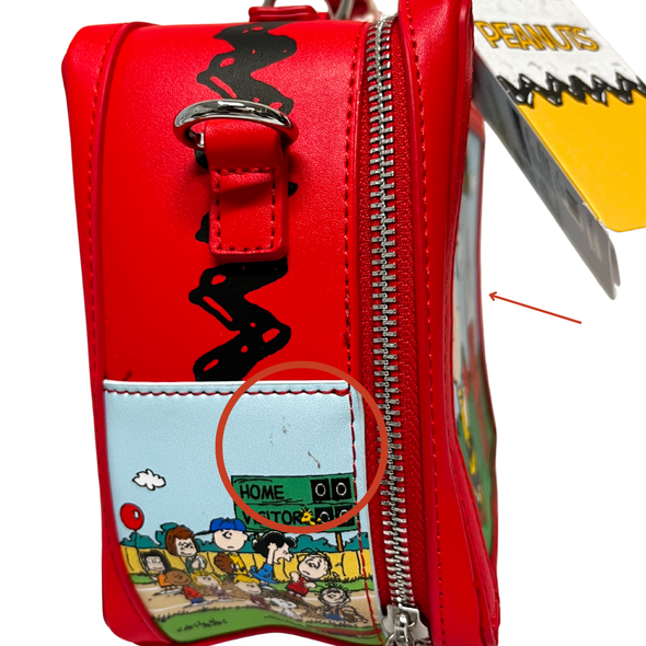 Loungefly Peanuts Lunchbox Crossbody DEFECTIVE #601