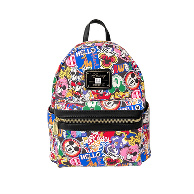 Modern Pinup Exclusive Loungefly Disney Mickey Stickers Mini Backpack DEFECTIVE #372