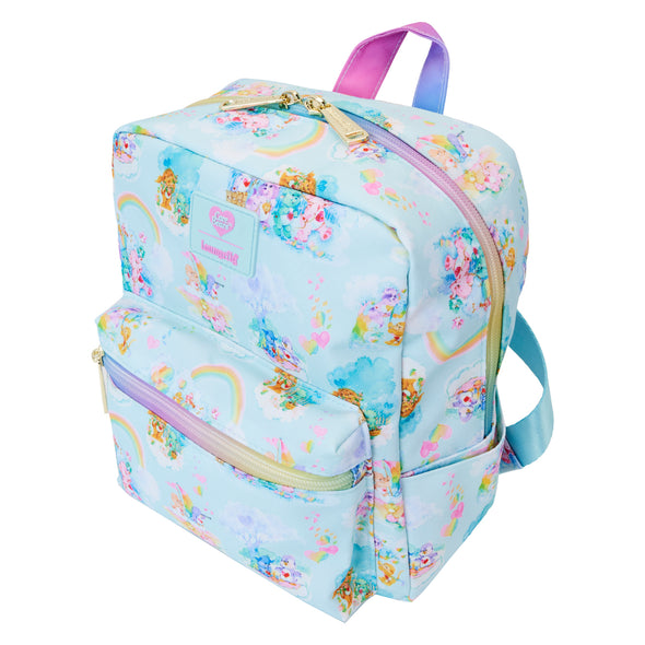 Loungefly Care Bears Cousins AOP Nylon Small Square Mini Backpack