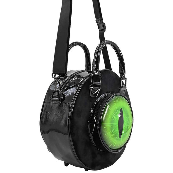 Kreepsville Eyeball Black Cat Backpack Purse