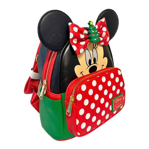 Modern Pinup Exclusive Loungefly Disney Minnie Holiday Mini Backpack with Interchangeable Scented Bows