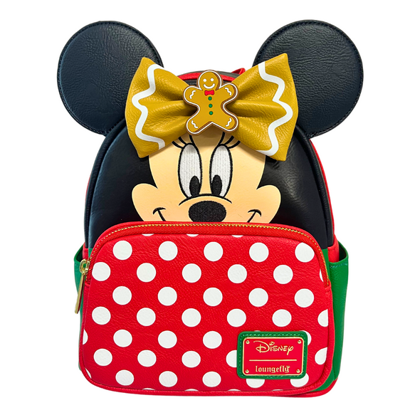 Modern Pinup Exclusive Loungefly Disney Minnie Holiday Mini Backpack with Interchangeable Scented Bows