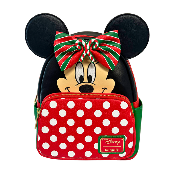 Modern Pinup Exclusive Loungefly Disney Minnie Holiday Mini Backpack with Interchangeable Scented Bows