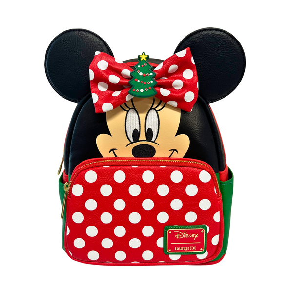 Modern Pinup Exclusive Loungefly Disney Minnie Holiday Mini Backpack with Interchangeable Scented Bows