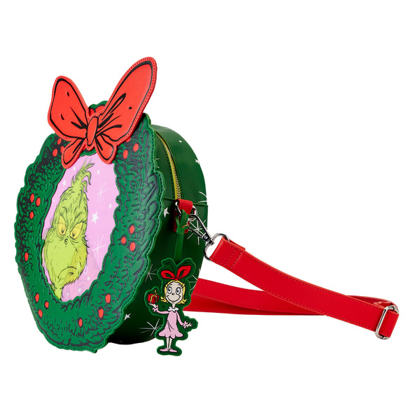 Loungefly Dr Seuss Grinch Christmas Wreath Figural Crossbody