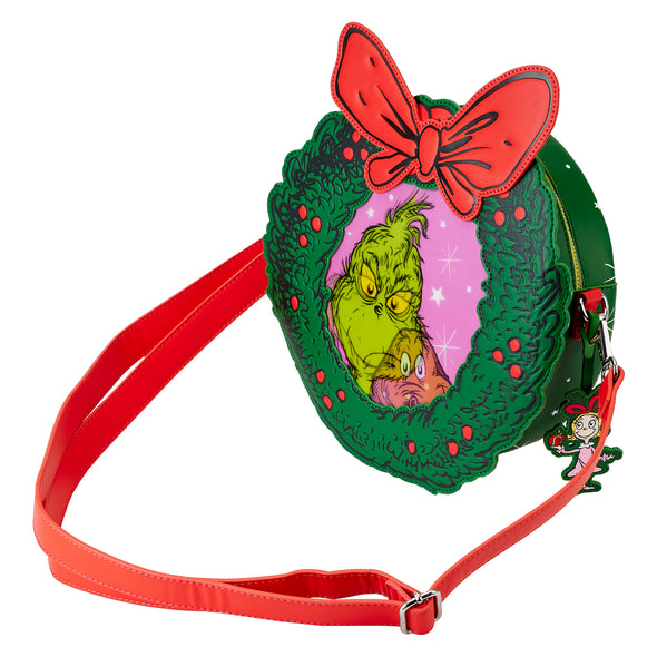 Loungefly Dr Seuss Grinch Christmas Wreath Figural Crossbody