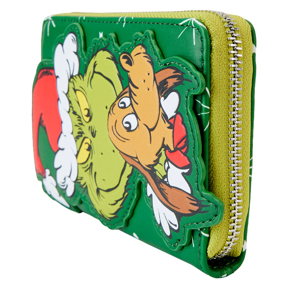 Loungefly Dr Seuss Santa Grinch and Max Zip Around Wallet
