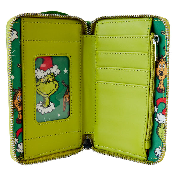 Loungefly Dr Seuss Santa Grinch and Max Zip Around Wallet