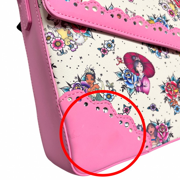 Loungefly Disney Princesses AOP Crossbody DEFECTIVE #468