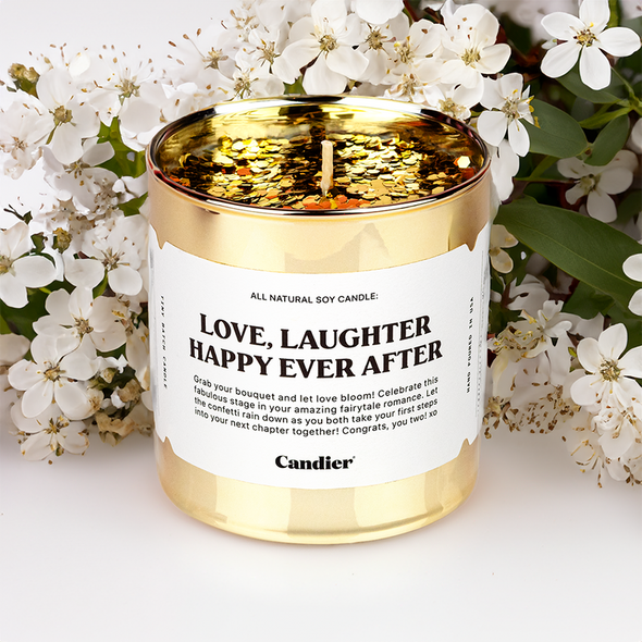 Candier Love, Laughter, and Happy Ever After Candle