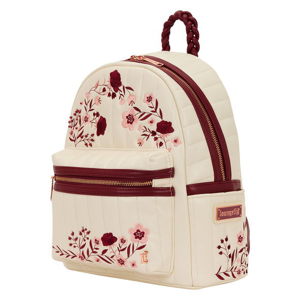 Loungefly Brand Red and Cream Floral Mini Backpack