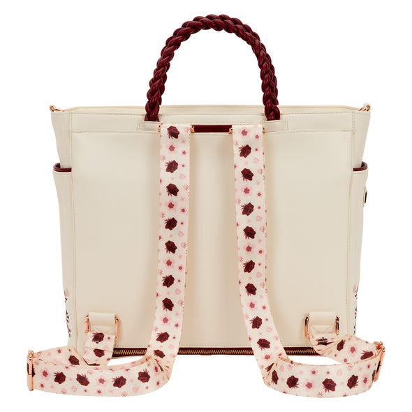 Loungefly Brand Cream and Red Floral Tote Bag