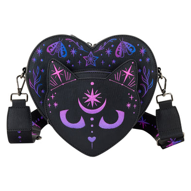 Loungefly Figural Neon Cat Heart Shaped Crossbody