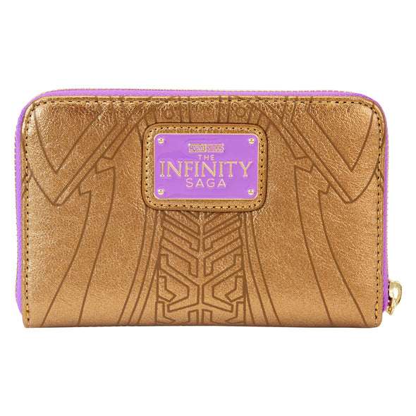 Loungelfy Marvel Metallic Thanos Gauntlet Zip Around Wallet