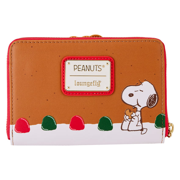 Loungefly Peanuts Snoopy Gingerbread Wreath Zip Around Wallet