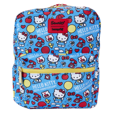 Loungefly Hello Kitty 50th Anniversary Classic AOP Nylon Square Mini Backpack