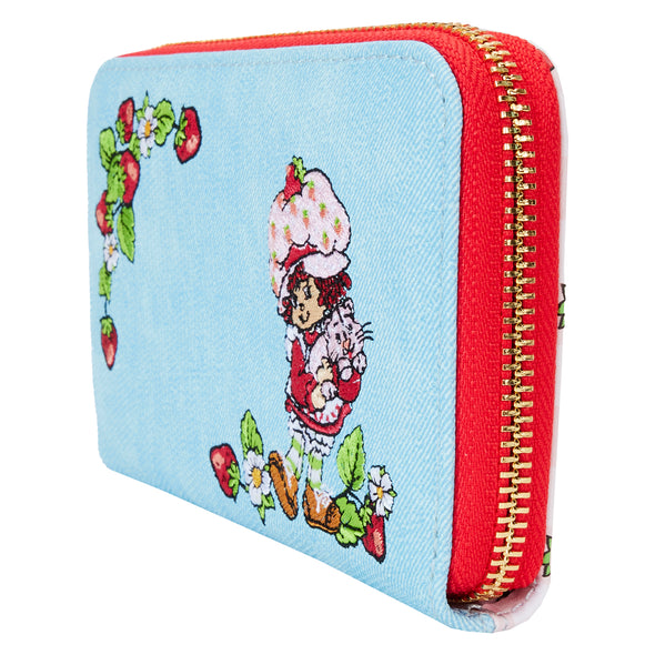 Loungefly Strawberry Shortcake Denim Plaid Zip Around Wallet