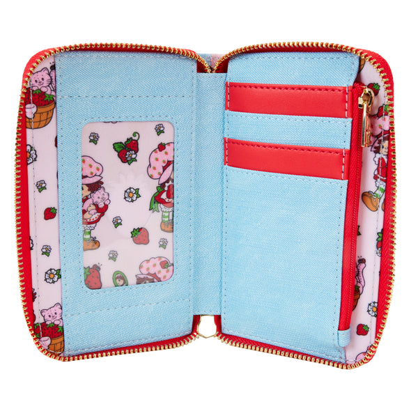 Loungefly Strawberry Shortcake Denim Plaid Zip Around Wallet