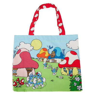 Loungefly Smurfs Village Life Cotton Canvas Tote Bag