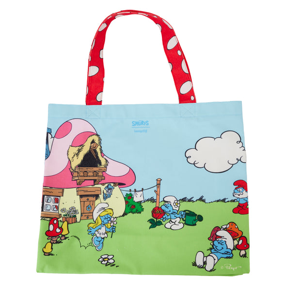 Loungefly Smurfs Village Life Cotton Canvas Tote Bag
