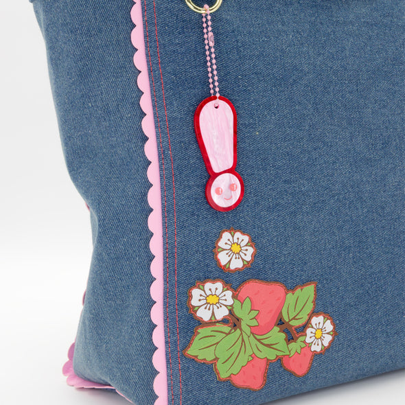 Whatever! Makes You Happy Strawberry Shortcake Denim Tote Bag