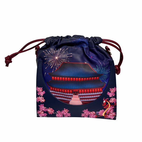 Loungefly Disney Mulan Princess Castle Cinch Crossbody DEFECTIVE #455