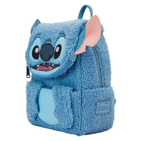 Loungefly Disney Stitch Plush Pocket Mini Backpack