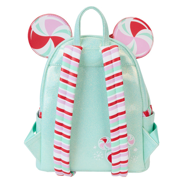 Loungefly Disney Minnie Holiday Peppermint Ornaments Mini Backpack