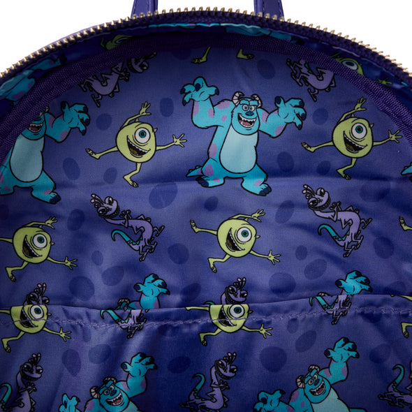 Loungefly Disney Pixar Monsters Inc Triple Pocket Mini Backpack