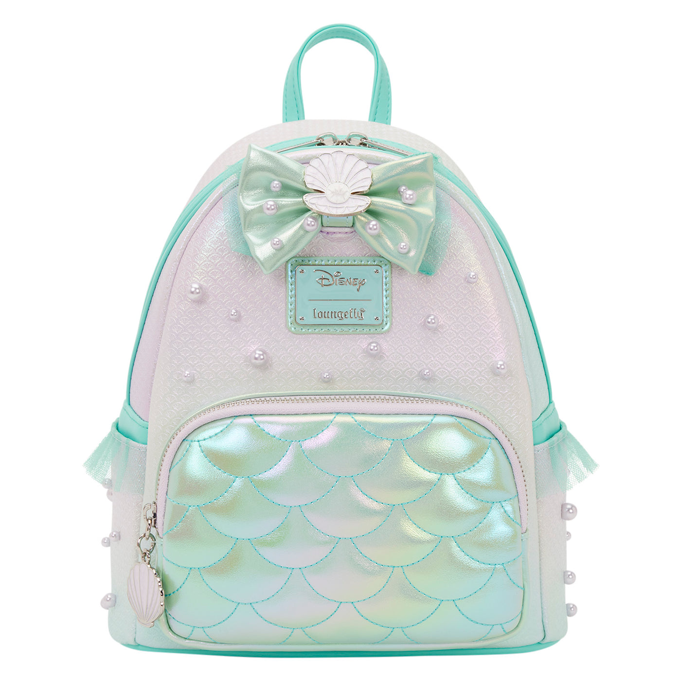 ariel sequin mini backpack Loungefly Little Mermaid Princess Lenticular LF Lounge VIP Take note of the coordinating inside lining New purple and teal backpack