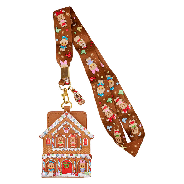 Loungefly Disney Mickey and Friends Gingerbread Lanyard with Cardholder