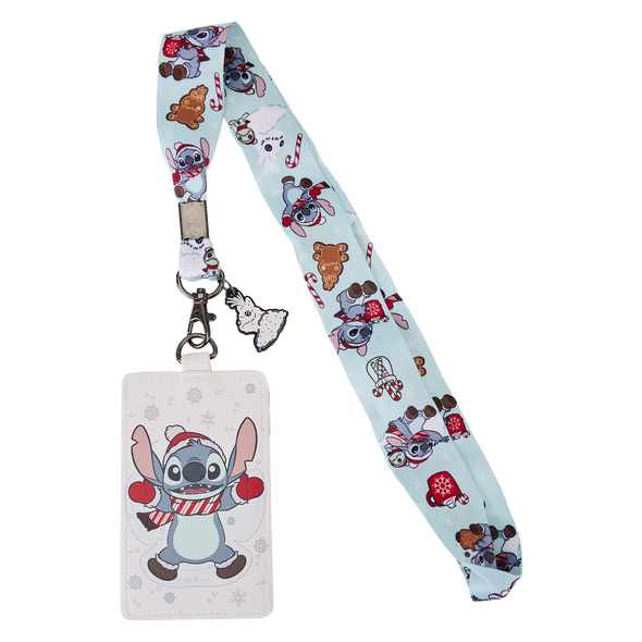 Loungefly Disney Stitch Holiday Angel Lanyard with Cardholder