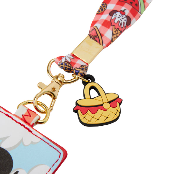 Loungefly Disney Minnie and Mickey Picnic Lanyard with Cardholder