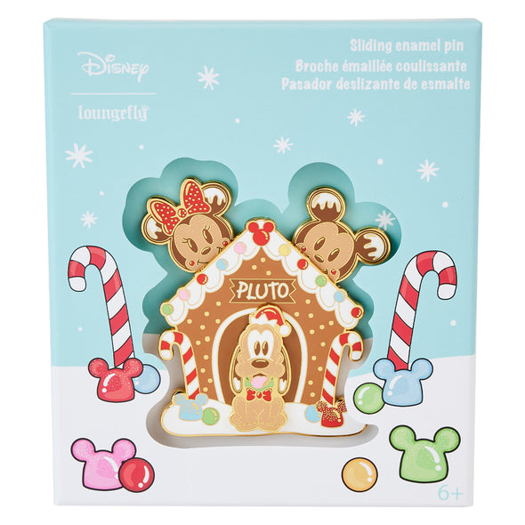 Loungefly Disney Mickey and Friends Gingerbread Pluto House 3inch Pin