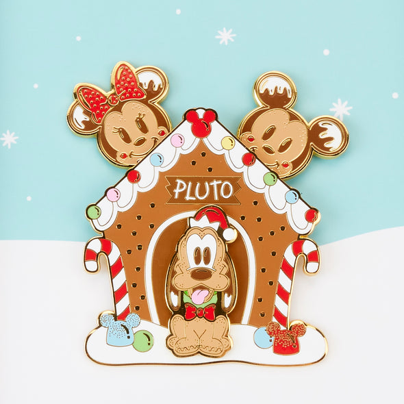 Loungefly Disney Mickey and Friends Gingerbread Pluto House 3inch Pin